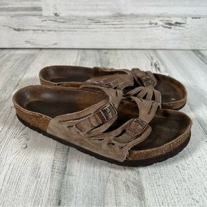 Birkenstock Women’s Granada Oiled Sandals Brown Leather Slip On Size 37 (6-6.5)